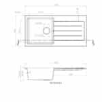 Comite | 1 Bowl Kitchen Inset Sink & Drainer with Strainer Waste| Matt White - Image 2