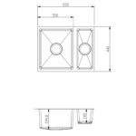 Ella | 1.5 Bowl Undermount Sink with Strainer Waste(s) | Gun Metal - Image 2
