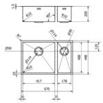 Ella | 1.5 Bowl Undermount Sink with Strainer Waste(s) | Brushed Gold - Image 2