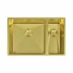 Ella | 1.5 Bowl Undermount Sink with Strainer Waste(s) | Brushed Brass