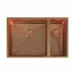 Ella | 1.5 Bowl Undermount Sink with Strainer Waste(s) | Brushed Copper