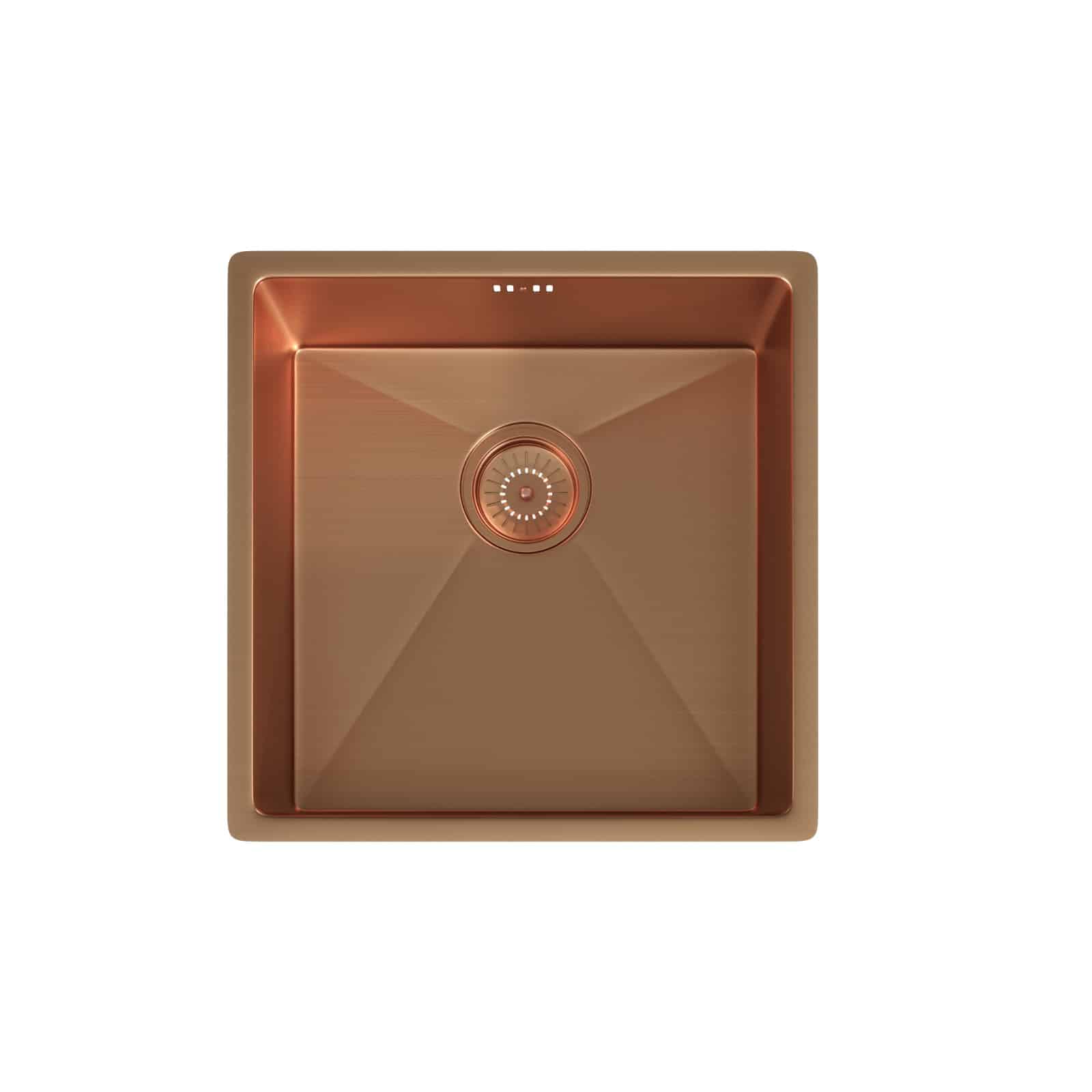 Copper 1 bowl Ella | 1 Bowl Undermount Sink with Strainer Waste(s) | Brushed Copper - Image 1