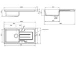 Comite| Fireclay Style 1 Bowl Kitchen Inset Sink & Drainer with Strainer Waste | Gloss White - Image 2