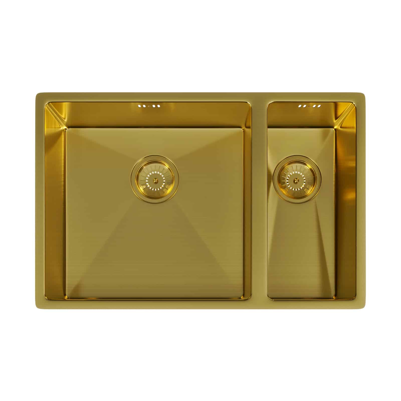 Gold 670 Ella | 1.5 Bowl Undermount Sink with Strainer Waste(s) | Brushed Gold - Image 1