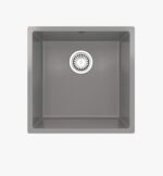 Comite| 1 Bowl Undermount Sink with Strainer Waste | Gloss Grey