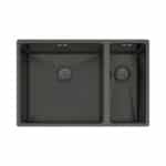 Ella | 1.5 Bowl Undermount Sink with Strainer Waste(s) | Gun Metal