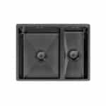 Ella | 1.5 Bowl Undermount Sink with Strainer Waste(s) | Gun Metal