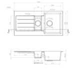 Comite | 1.5 Bowl Kitchen Inset Sink & Drainer with Strainer Waste(s) | Matt Grey - Image 2