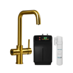 Impromta Biometric Brushed Gold 3-in-1 Square Neck Boiling Hot Water Tap